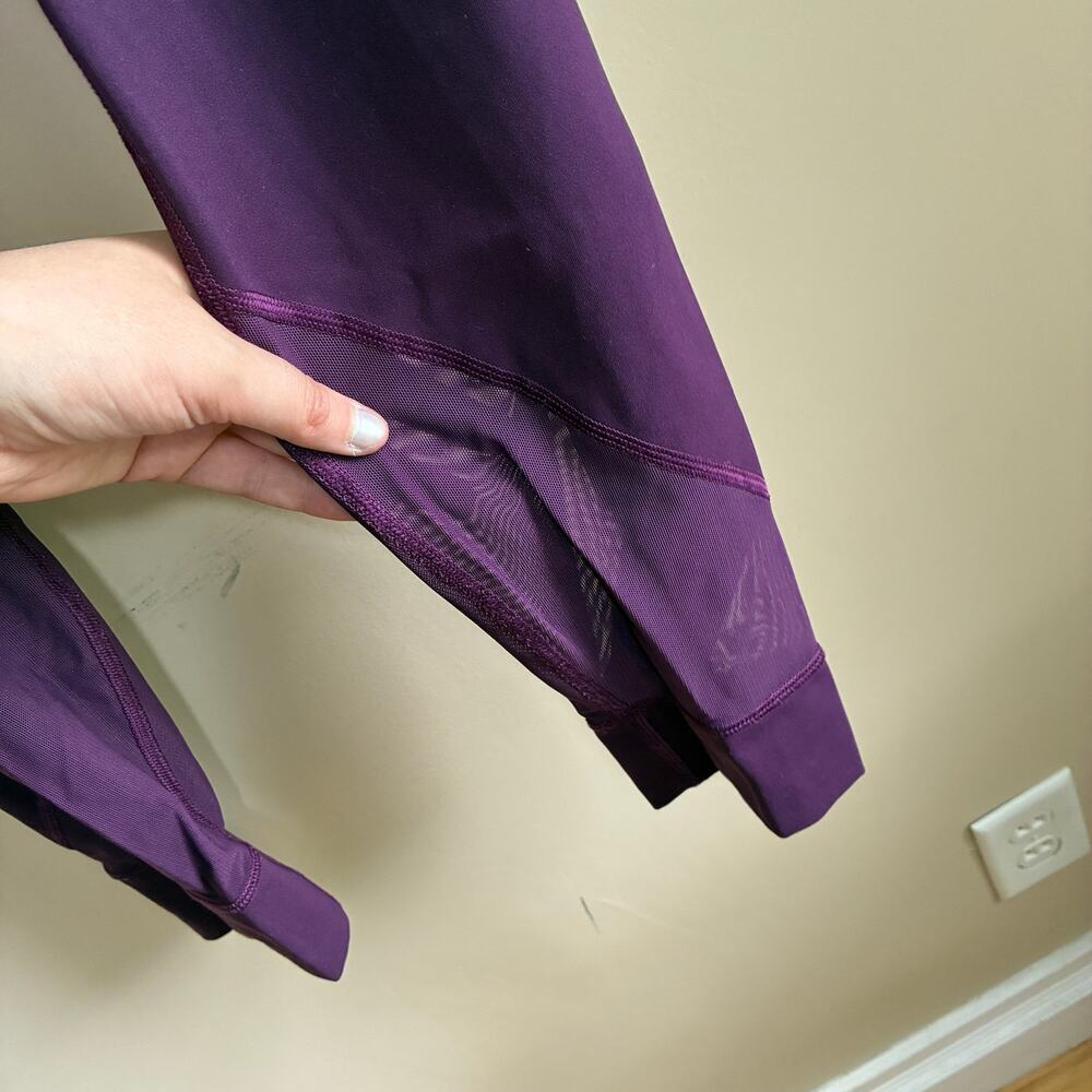 Lululemon purple full length leggings mesh panels women's size 10 athletic - Picture 2 of 7